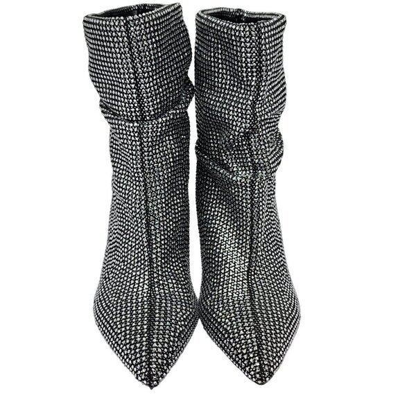 Open Edit Silver Rhinestone Boots, Women's 5.5 - Picture 2 of 9